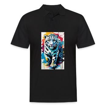 Léopard des neiges | Léopard | Prédateur - Polo Homme - noir - Devant - Kai (181cm)