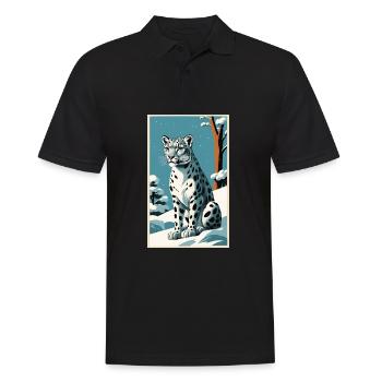 Léopard des neiges | Léopard | Prédateur - Polo Homme - noir - Devant - Kai (181cm)