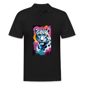 Léopard des neiges | Léopard | Prédateur - Polo Homme - noir - Devant - Kai (181cm)