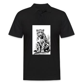Léopard des neiges | Léopard | Prédateur - Polo Homme - noir - Devant - Kai (181cm)