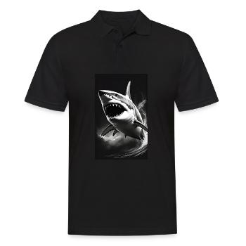 Shark | Great White Shark | Sea Creature | Fish - Men's Polo Shirt - black - Front - Kai (181cm)