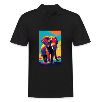 Éléphant | Animal sauvage | Afrique | Motifs pour enfants - Polo Homme - noir - Devant - Kai (181cm)