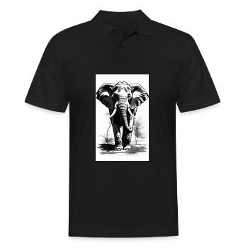 Éléphant | Animal sauvage | Afrique | Motifs pour enfants - Polo Homme - noir - Devant - Kai (181cm)