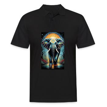 Elefant | Wildtier | Afrika | Kindermotive - Männer Poloshirt - Schwarz - Vorne - Kai (181cm)