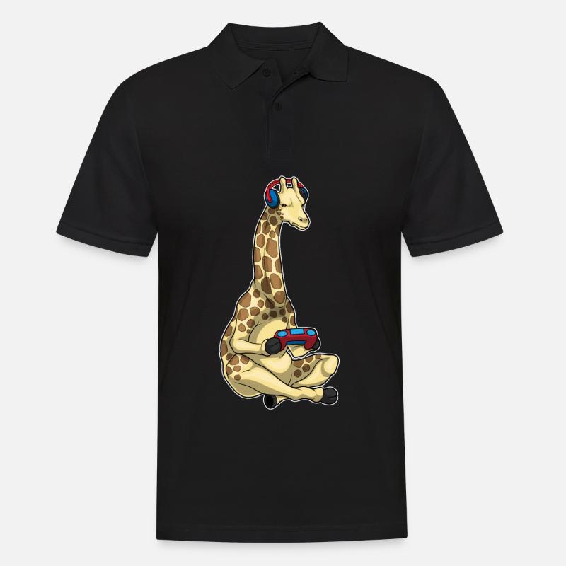 Giraffe Gamer Controller - Men's Polo Shirt - black
