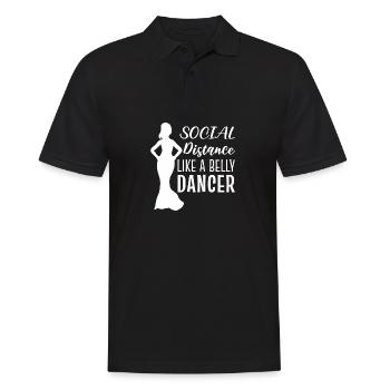 Soziale Distanz Humorvolle Person Geschenk - Männer Poloshirt - Schwarz - Vorne - Kai (181cm)