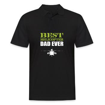 Hubschraubervater jemals Pilot Geschenk - Männer Poloshirt - Schwarz - Vorne - Kai (181cm)
