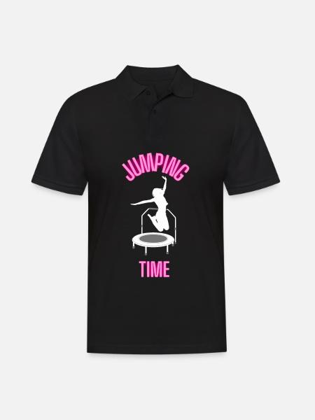 Jumping Time Fitnesstrampolin Trampolinspringen - Männer Poloshirt - Schwarz