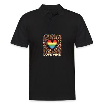 Love Wins LGBT Pride Month Celebration - Männer Poloshirt - Schwarz - Vorne - Kai (181cm)