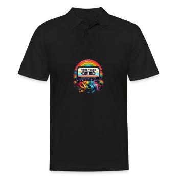 Conception de cassette arc-en-ciel Pride Tunes - Polo Homme - noir - Devant - Kai (181cm)