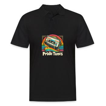 Pride Tunes Retro Cassette Design - Männer Poloshirt - Schwarz - Vorne - Kai (181cm)