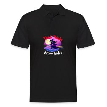 Halloween Witch Thick Thighs Broom Rides Fun - Men's Polo Shirt - black - Front - Kai (181cm)