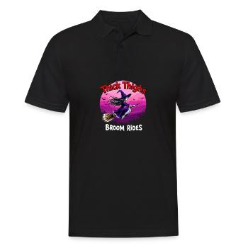 Dicke Oberschenkel Besenreiten Halloween Abenteuer - Männer Poloshirt - Schwarz - Vorne - Kai (181cm)