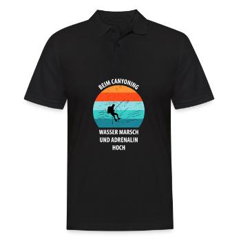 Canyoning Bergsteigen Klettern Wandern Berge - Männer Poloshirt - Schwarz - Vorne - Kai (181cm)