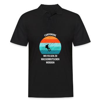 Canyoning Bergsteigen Klettern Wandern Berge - Männer Poloshirt - Schwarz - Vorne - Kai (181cm)