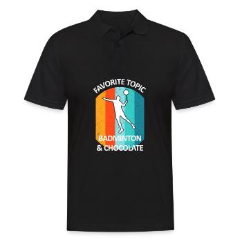 Badminton Badminton Badminton Player Chocolate - Men's Polo Shirt - black - Front - Kai (181cm)