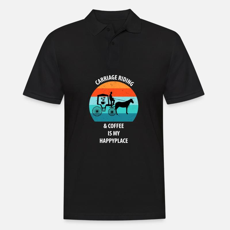 Cocher Calèche Calèche Café - Polo Homme - noir