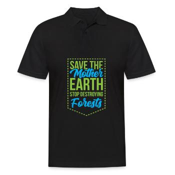 Save The Mother Earth Climate Change Gift - Men's Polo Shirt - black - Front - Kai (181cm)