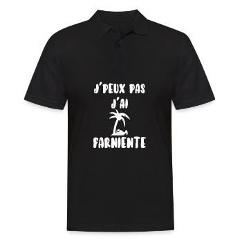 J’peux pas j’ai farniente - Polo Homme - noir - Devant - Kai (181cm)