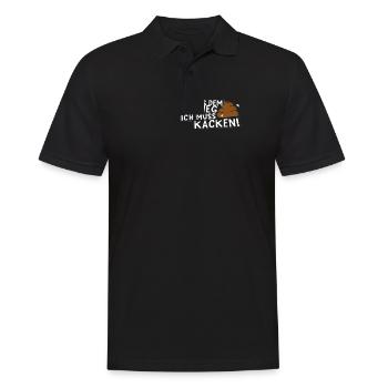 Aus dem Weg, ich muss Kacken! - Männer Poloshirt - Schwarz - Vorne - Kai (181cm)