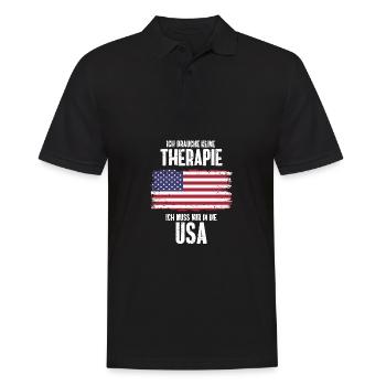 Therapie USA Amerika Nationalität Geschenk - Männer Poloshirt - Schwarz - Vorne - Kai (181cm)