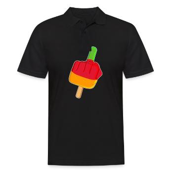 Lutschfinger Stinkefinger Flutschfinger - Männer Poloshirt - Schwarz - Vorne - Kai (181cm)