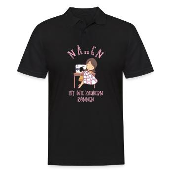 Nähen Ist Wie Zaubern Können - Männer Poloshirt - Schwarz - Vorne - Kai (181cm)