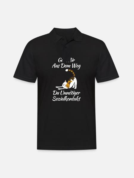Katze Kater Katzen - Männer Poloshirt - Schwarz