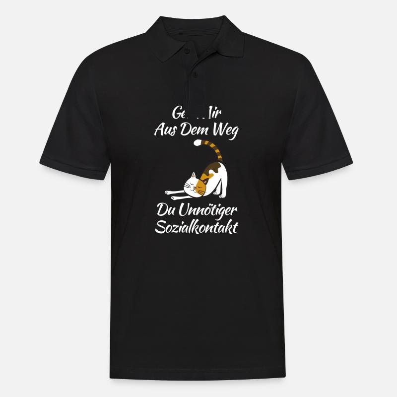 Katze Kater Katzen - Männer Poloshirt - Schwarz