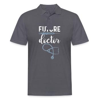Docteur Docteur Études médicales Étudiant en médecine Docteur - Polo Homme - charbon - Devant - Nico (186cm)