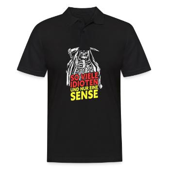 So Viele Idioten Und Nur Eine Sense - Männer Poloshirt - Schwarz - Vorne - Kai (181cm)