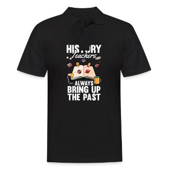 Lustiger Spruch für Geschichte Lehrer und - Männer Poloshirt - Schwarz - Vorne - Kai (181cm)