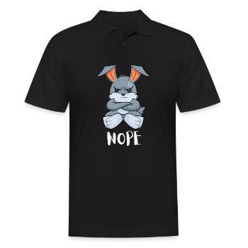 Non Lapin paresseux drôle - Polo Homme - noir - Devant - Kai (181cm)