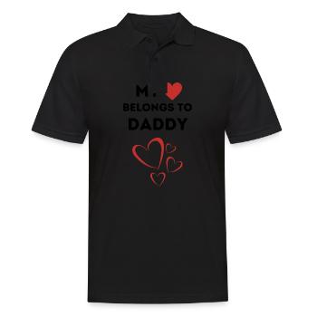 Mon cœur appartient à papa j’aime mon père Valent - Polo Homme - noir - Devant - Kai (181cm)