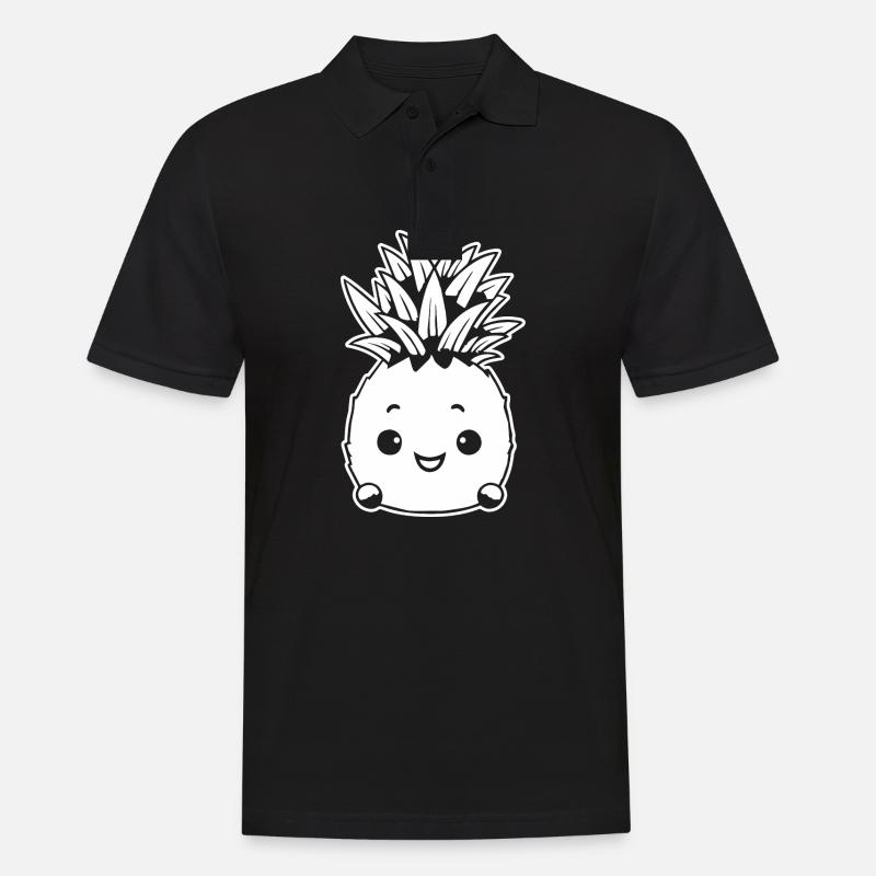 Ananas - Männer Poloshirt - Schwarz