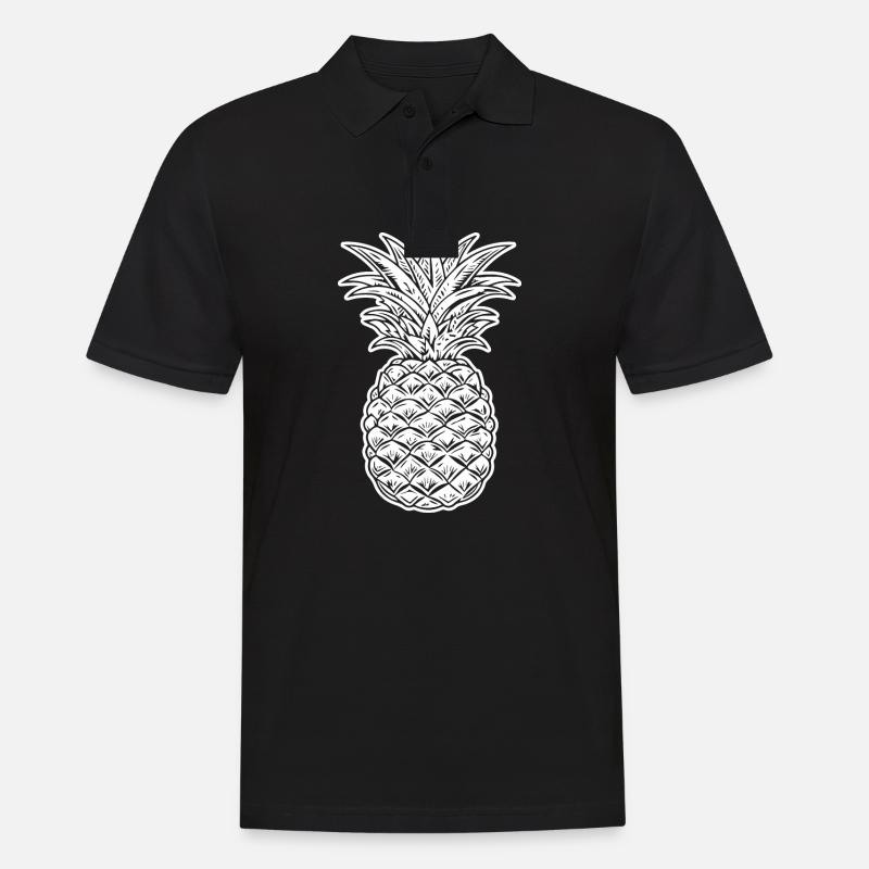 Ananas - Männer Poloshirt - Schwarz