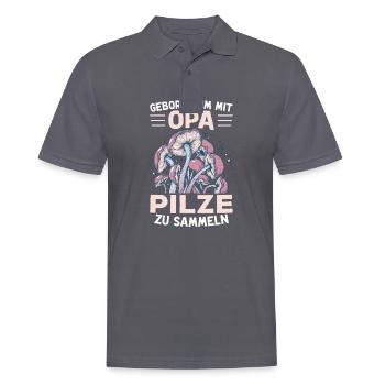 Opa Pilze Wald Steinpilz - Männer Poloshirt - Anthrazit - Vorne - Nico (186cm)