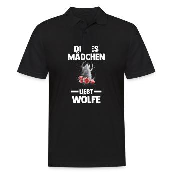 Tier Waldtier Wolf - Männer Poloshirt - Schwarz - Vorne - Kai (181cm)