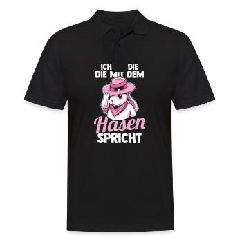 Kaninchen Hase - Männer Poloshirt - Schwarz - Vorne - Kai (181cm)