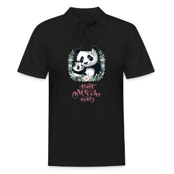 Meilleure maman de tous les temps, couronne florale d'amant de panda, je maman - Polo Homme - noir - Devant - Kai (181cm)