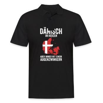 Danes Danish Denmark - Men's Polo Shirt - black - Front - Kai (181cm)