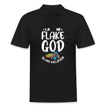 I am the flake god to my killifish Design - Männer Poloshirt - Schwarz - Vorne - Kai (181cm)