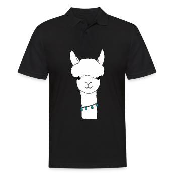 alpaca - Men's Polo Shirt - black - Front - Kai (181cm)