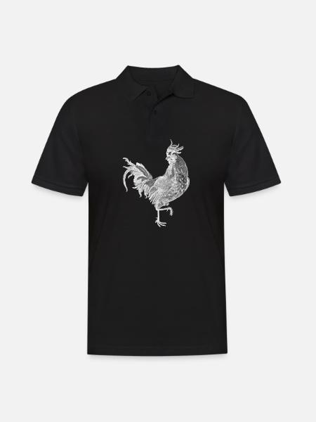 Hahn Huhn Hühner Hühnerstall Chicken - Männer Poloshirt - Schwarz