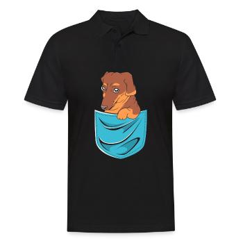 Dackel - Männer Poloshirt - Schwarz - Vorne - Kai (181cm)