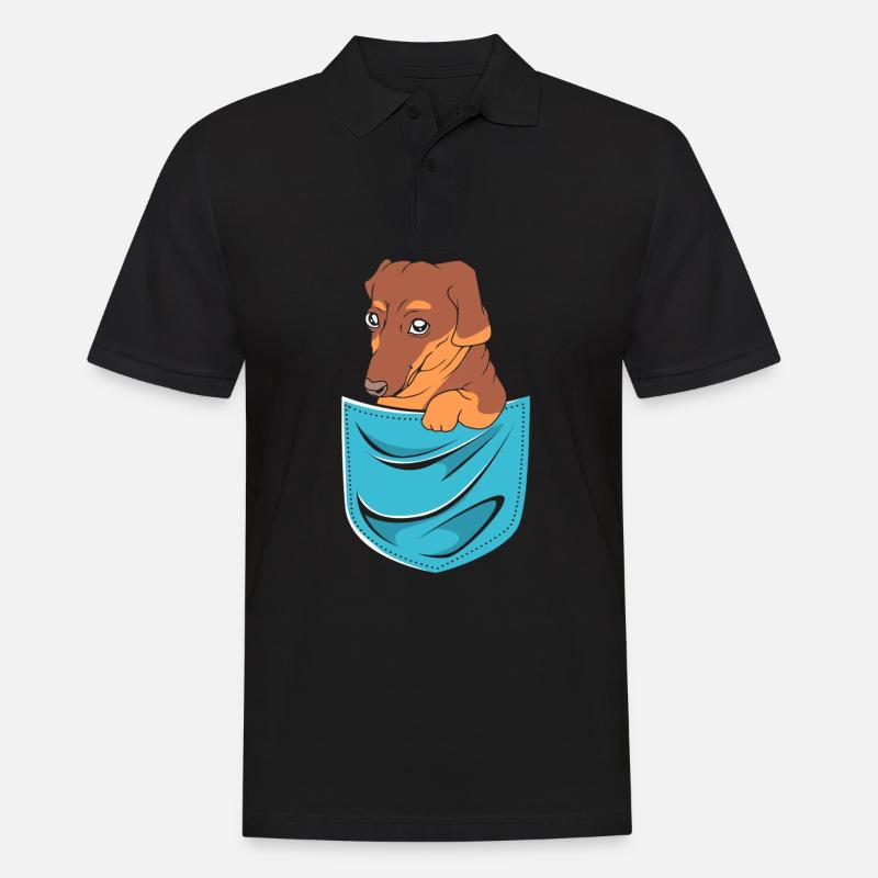 Dackel - Männer Poloshirt - Schwarz