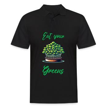Eat Your Greens Farmer Gardener Microgreen Grower - Männer Poloshirt - Schwarz - Vorne - Kai (181cm)