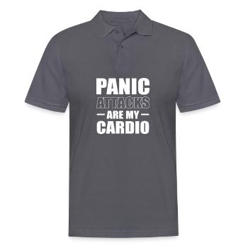 Panic attacks cardio. With mental illness - Men's Polo Shirt - charcoal grey - Front - Nico (186cm)