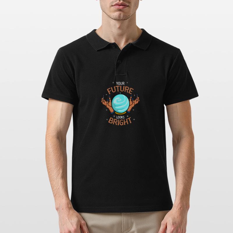 Zukunft sieht hell aus Überzeugte oder optimistisc Männer Poloshirt