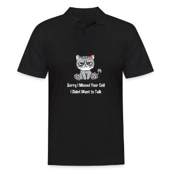Sorry, I missed your call, wol - Men's Polo Shirt - black - Front - Kai (181cm)